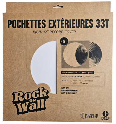Pochettes Picture Discs Blanches 33T x 5 - Etui