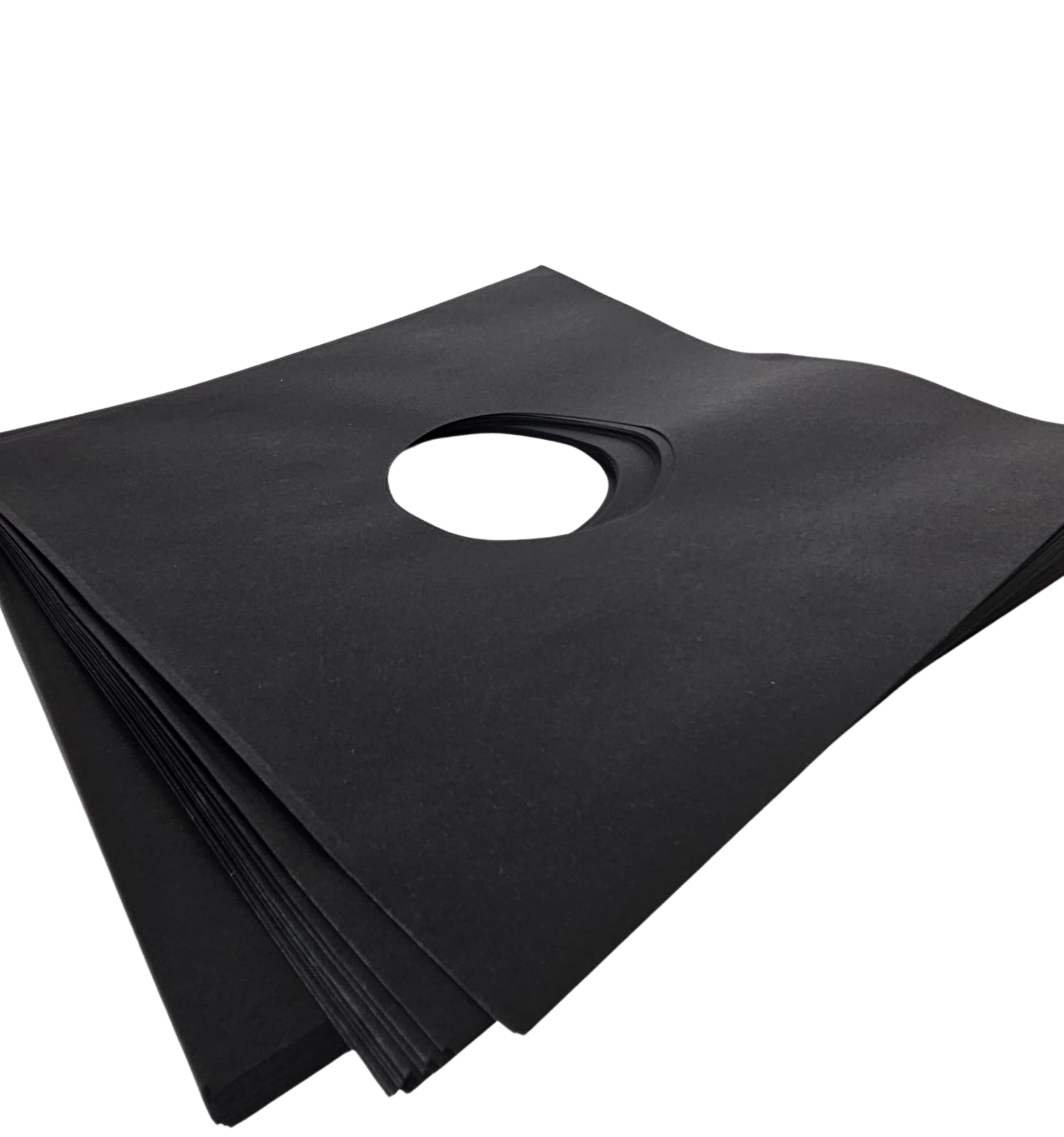 Pochettes intérieures papier noir pour disque vinyle 33T, trou central x 25 - Etui