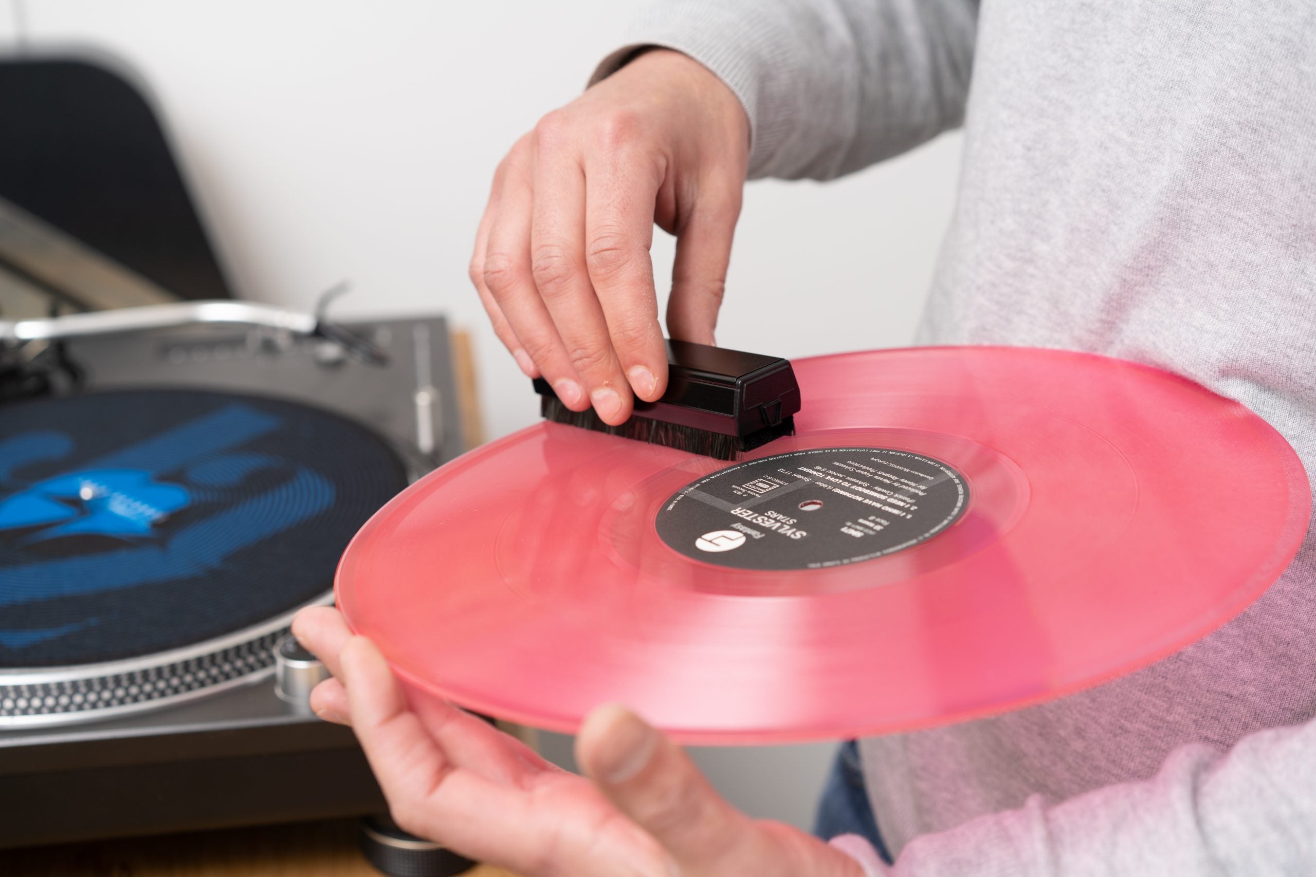 Brosse-tampon aluminium pour disque vinyle