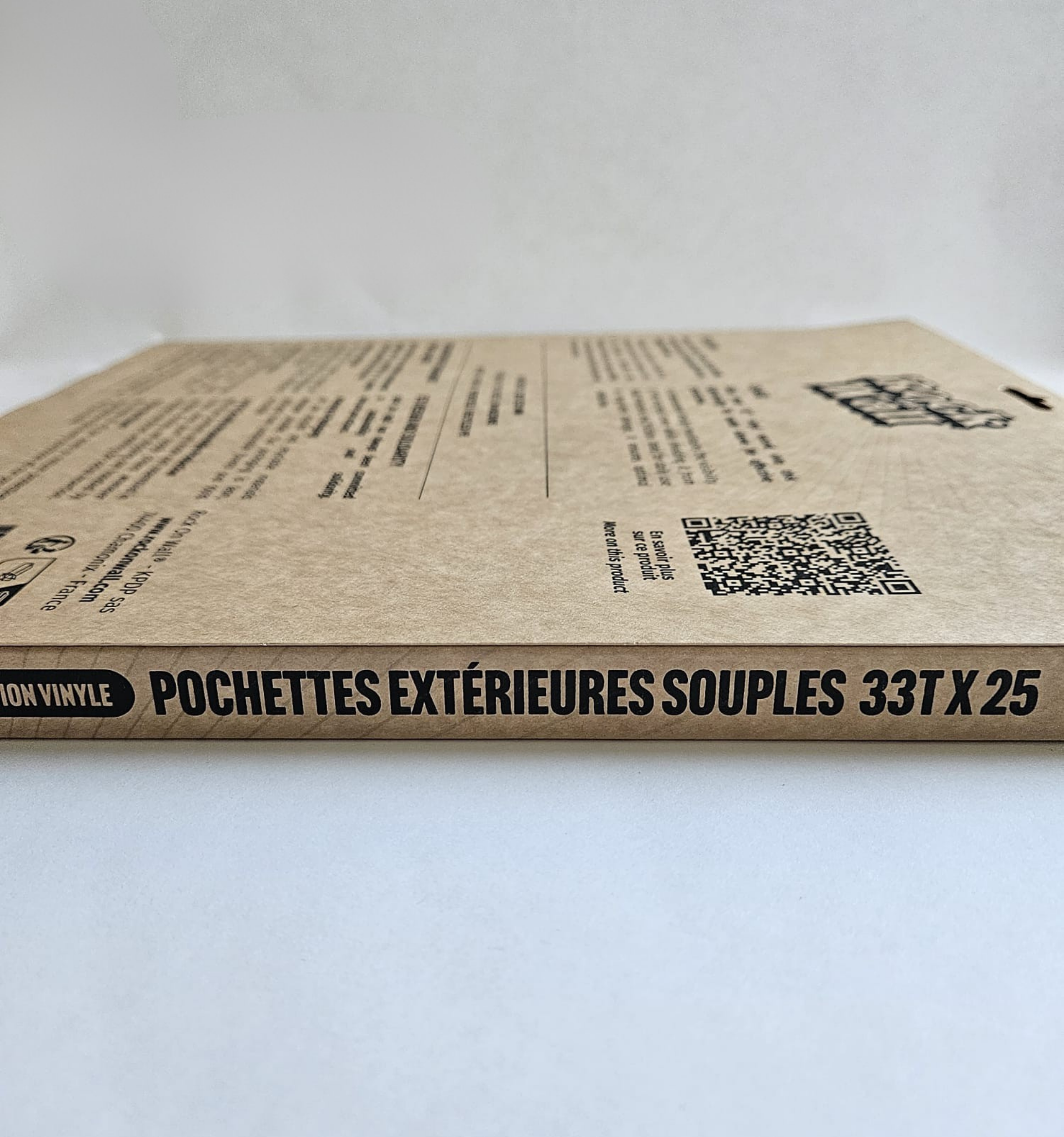 Pochettes extérieures vinyle 33T – PE recyclé 80 microns – Lot de 25- Etui