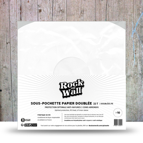 Sous-pochette papier doublée pour disque vinyle 33T - lot de 10 - Filmées
