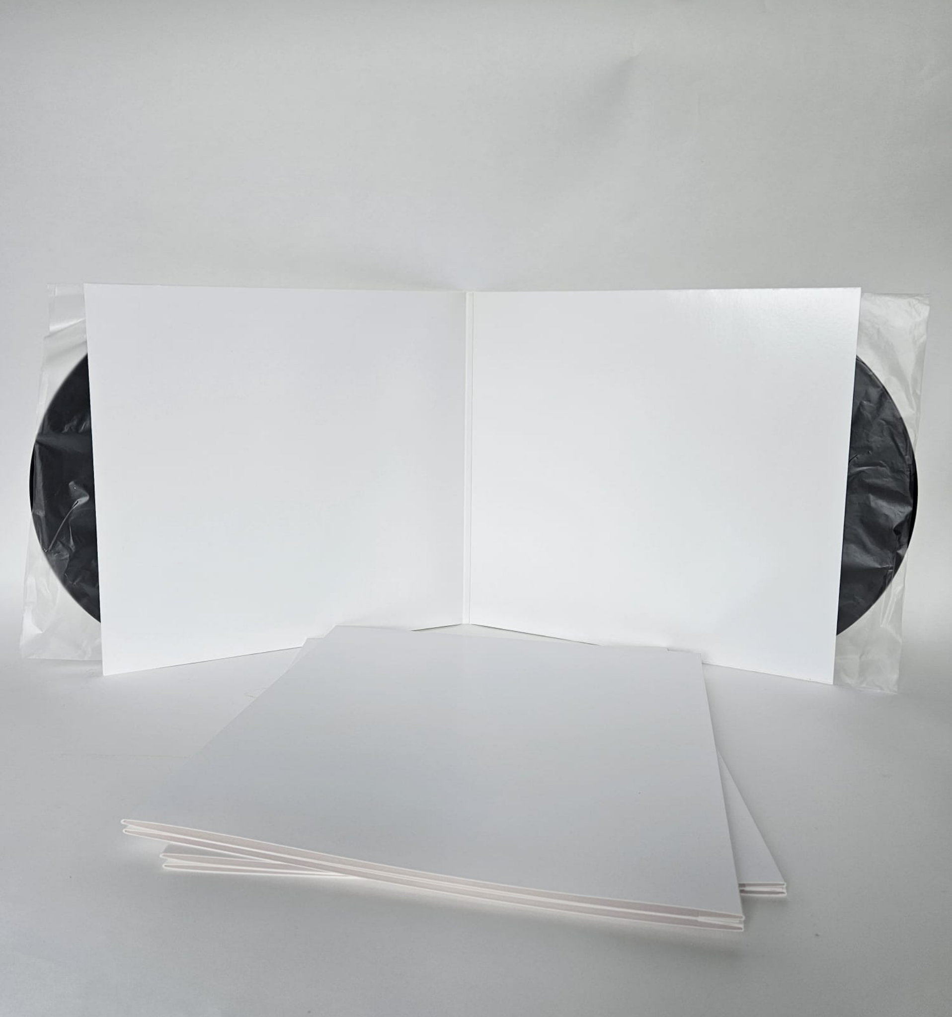 Pochettes extérieures carton blanc Gatefold 33T x 3- Etui