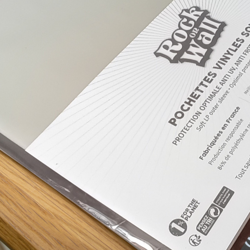 Pochette souple en Polyéthylène recyclé pour disque vinyle 33T - lot de 50 - Brochées