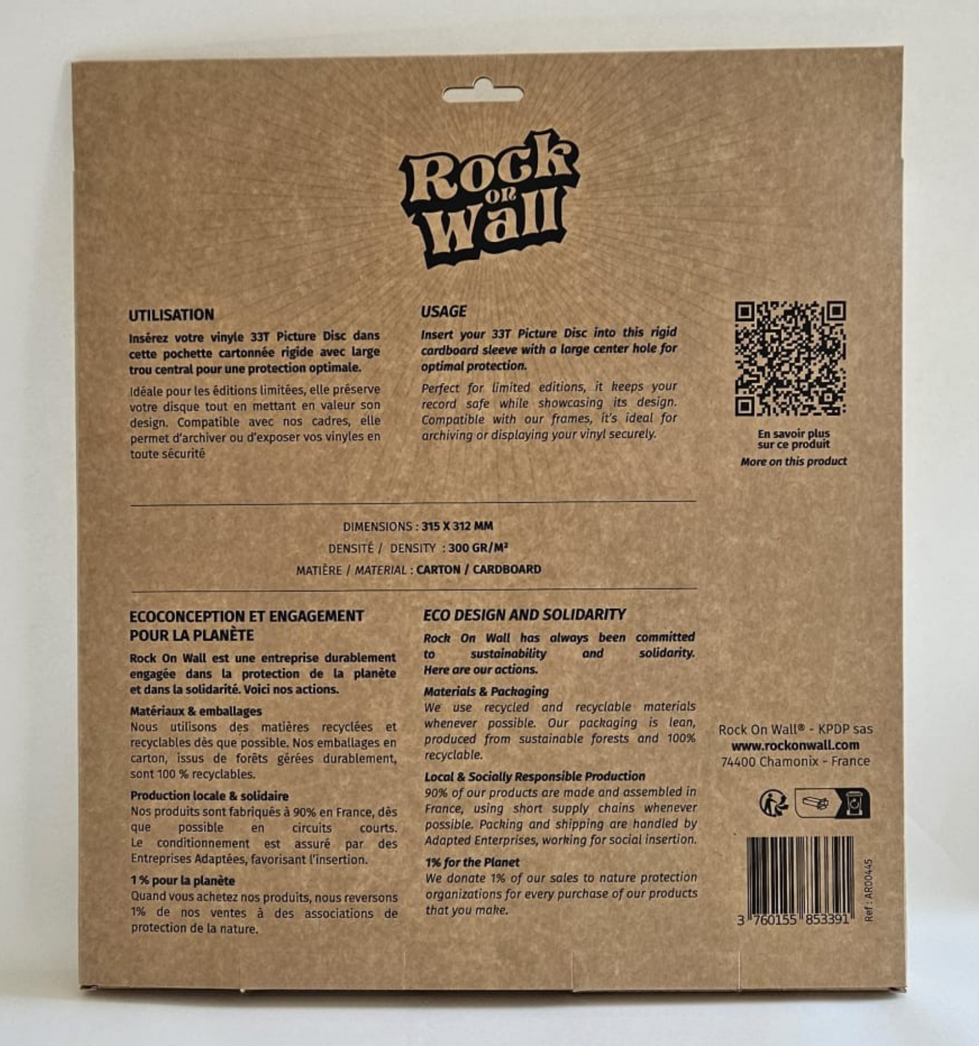 Pochettes Picture Discs Noires 33T x 5 - Etui