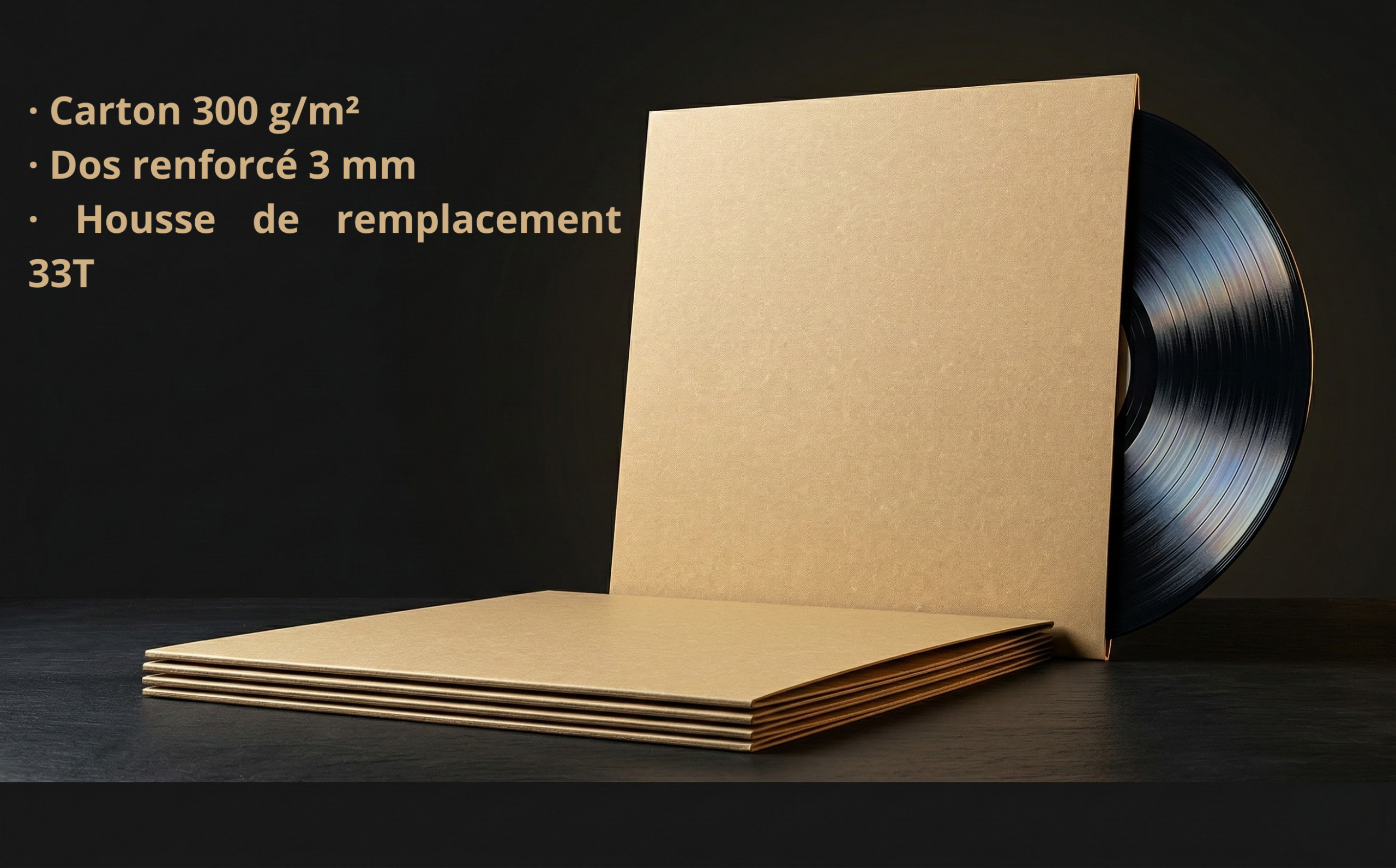 Pochettes extérieures carton pour disque vinyle 33T x 5 - pochettes de remplacement