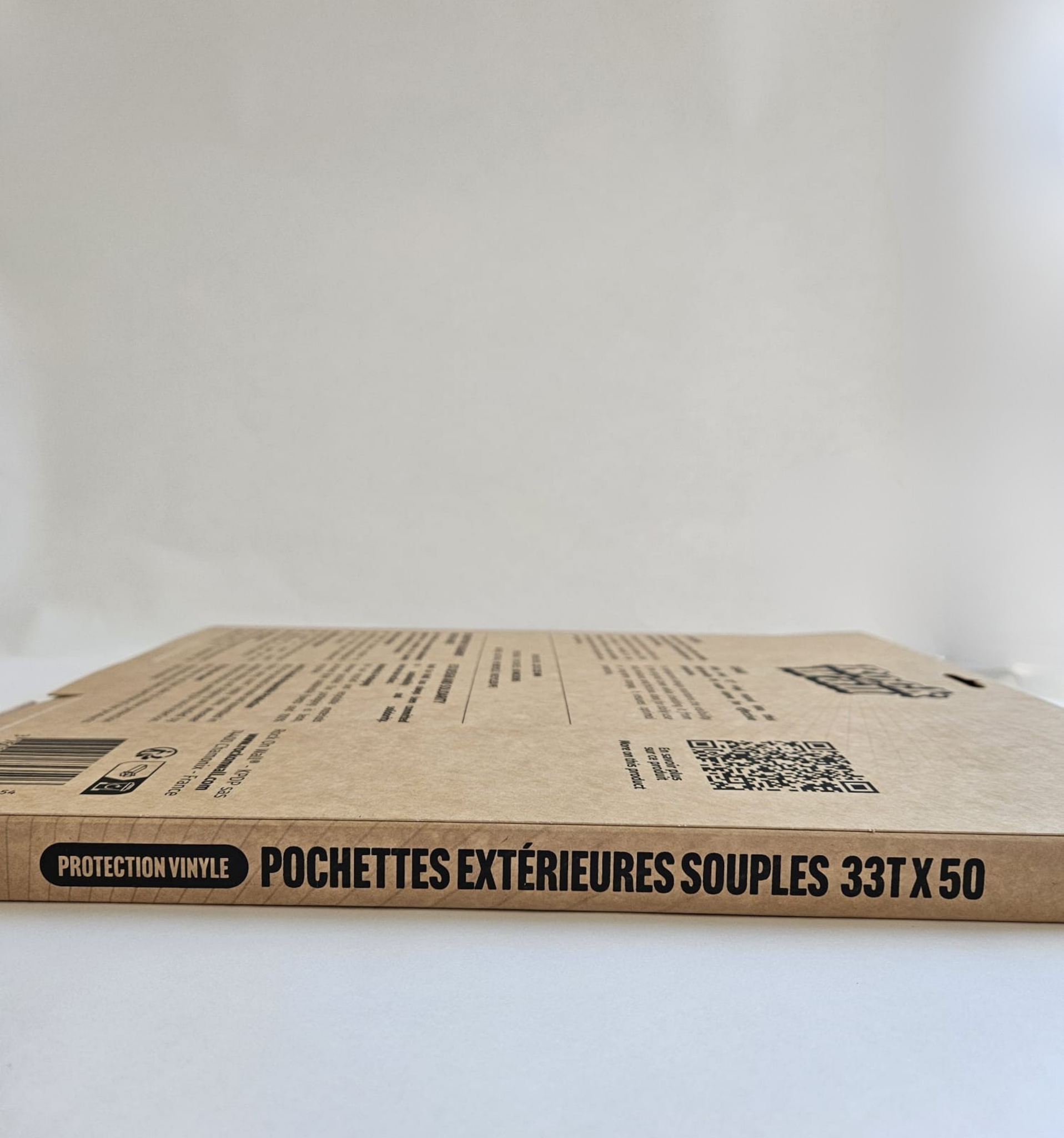 Pochettes extérieures vinyle 33T – PE recyclé 80 microns – Lot de 50- Etui