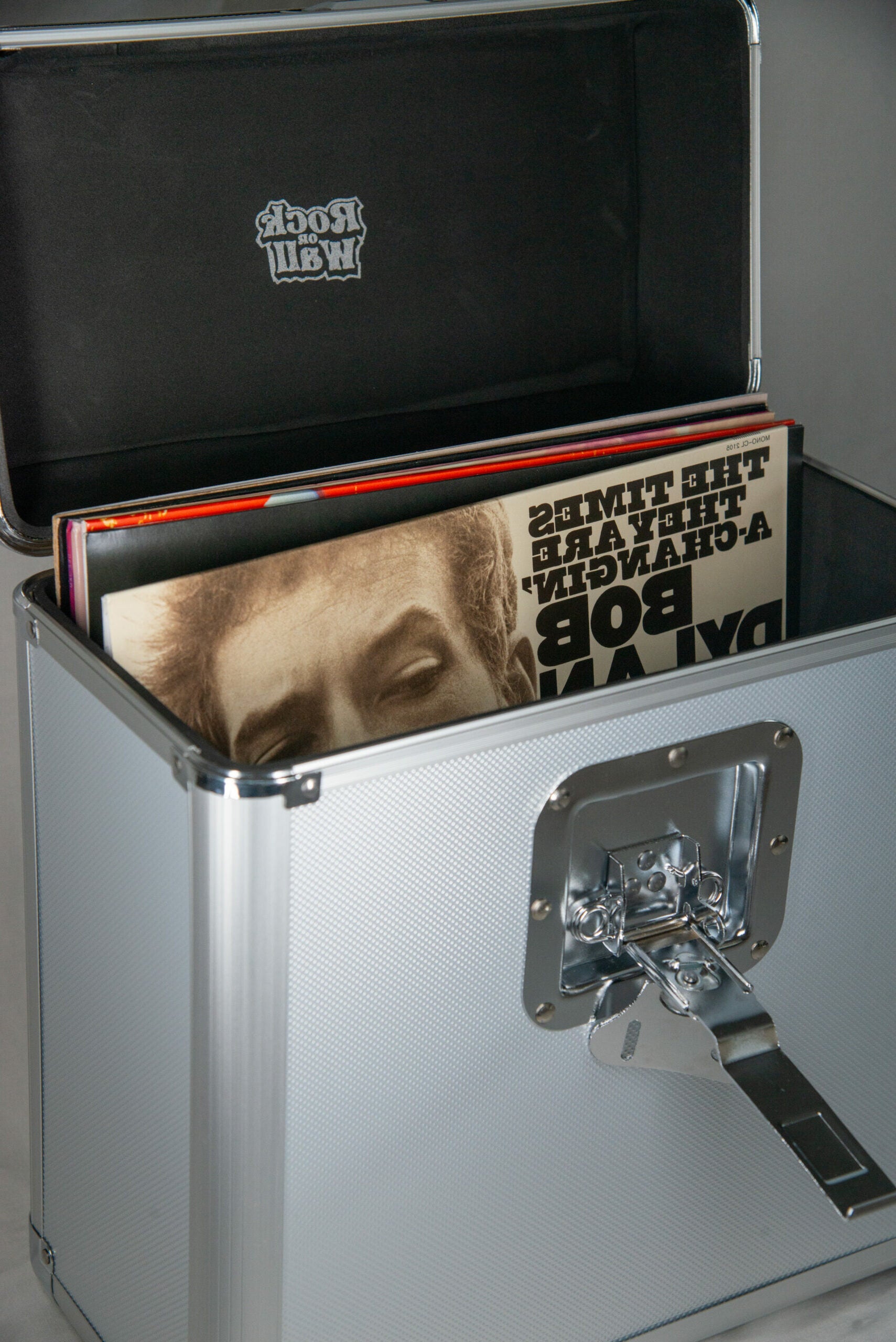 Mallette transport (flight case) pour disques vinyles – Argent