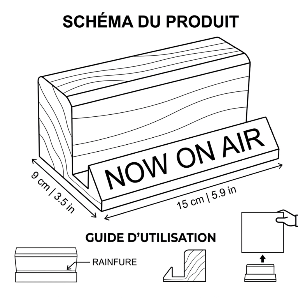 Support vinyle en bois massif – Présentoir pour pochette d'album 33T et 45T- Now Playing-thumbmail-5