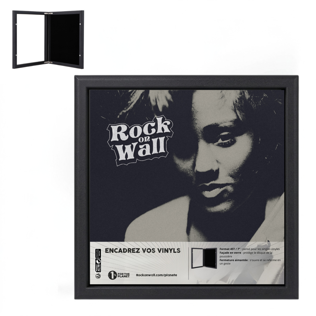 Cadre vinyle 45 tours – Vitrine murale pour disque 7 pouces- Fermeture saint jacques-thumbmail-1