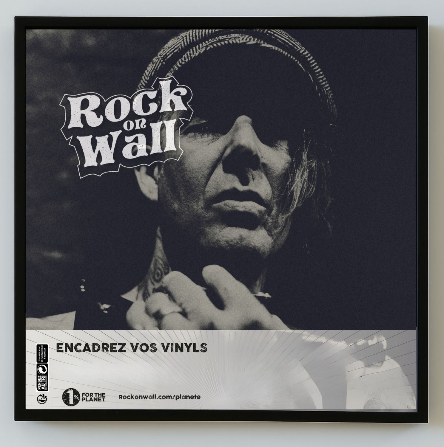 Cadre Vinyle en Aluminium Noir - 31,4 x 31,6 cm, Noir mat