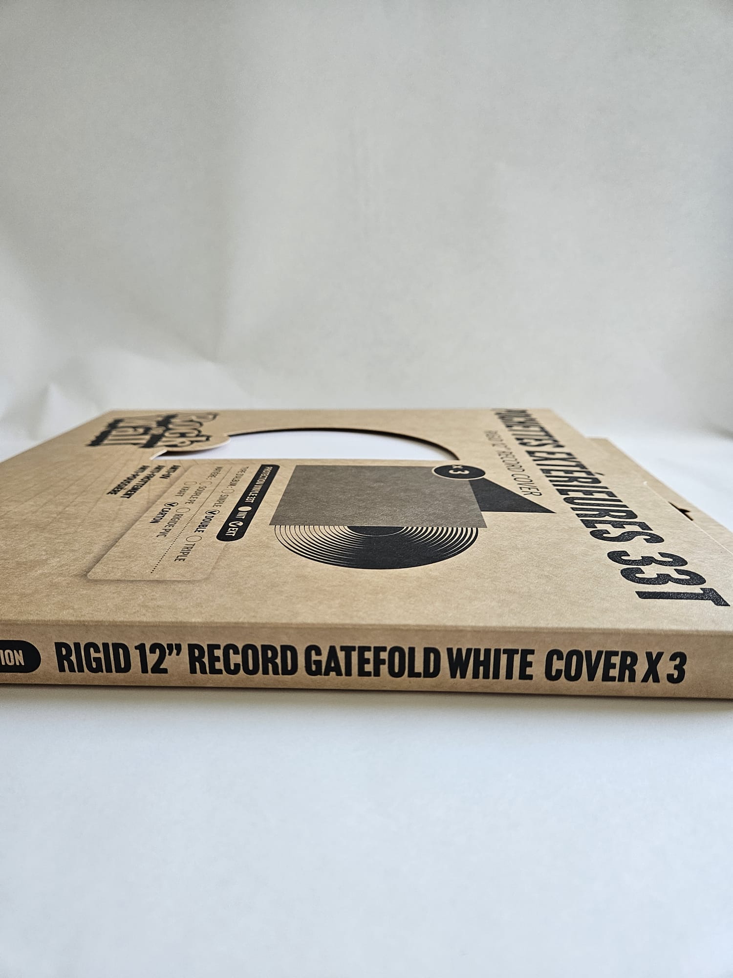 Pochettes extérieures carton blanc Gatefold 33T x 3- Etui