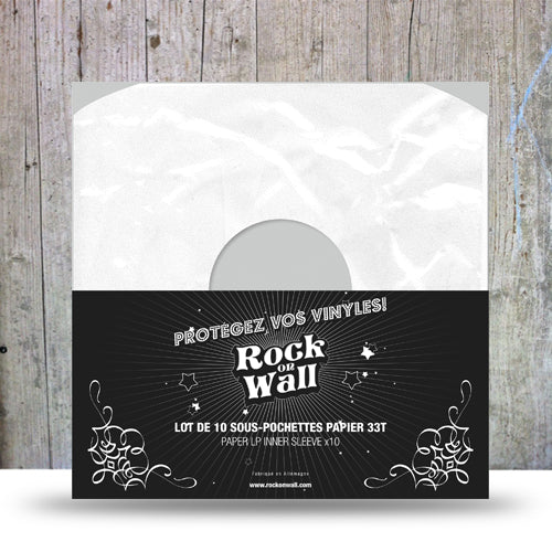 Sous-pochette papier blanc 33T - lot de 10- Filmées