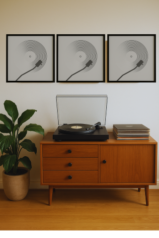 Cadre Vinyle en Aluminium Noir - 31,4 x 31,6 cm, Noir mat