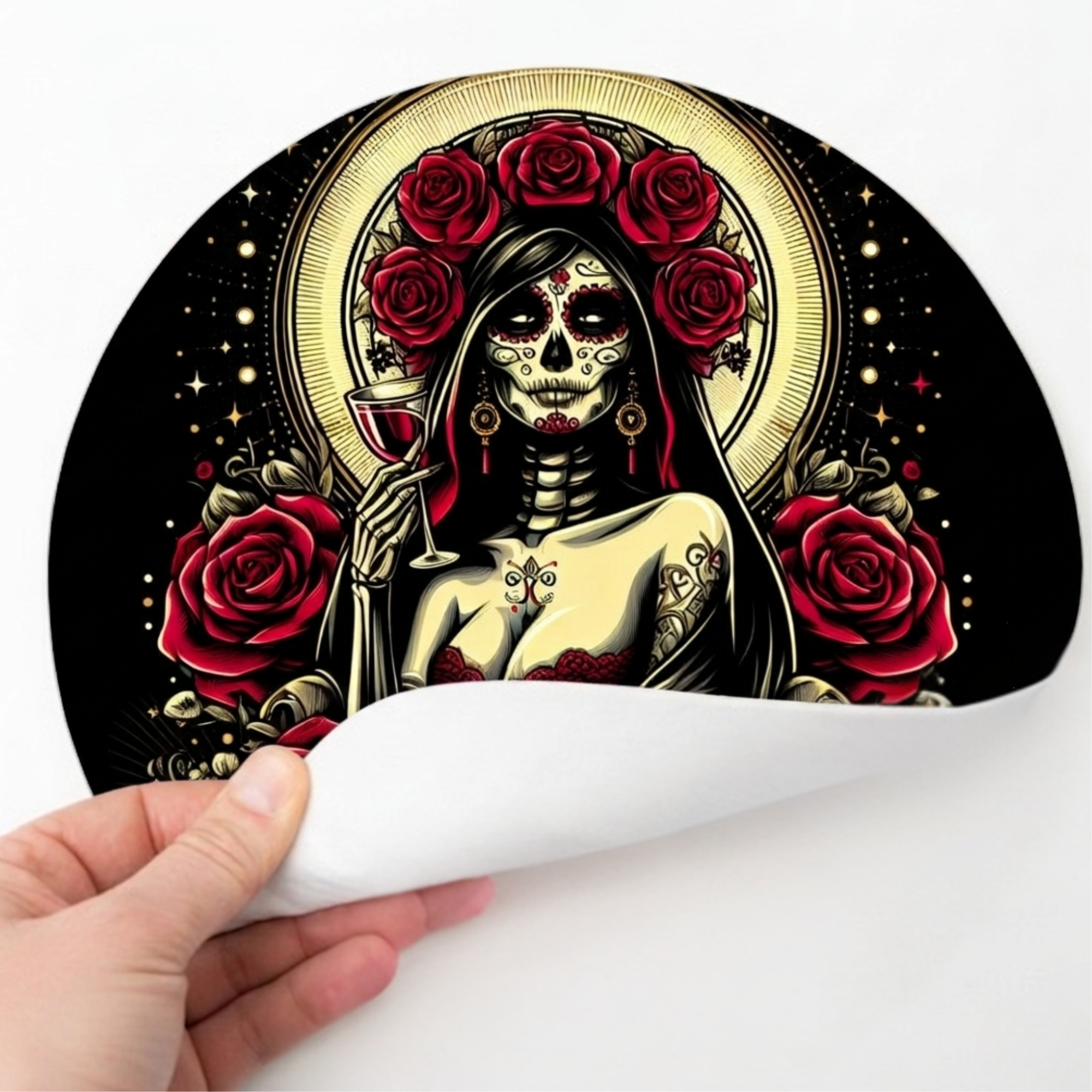 Red Dragon felt mat for 33T / 12" vinyl record-thumbmail-3