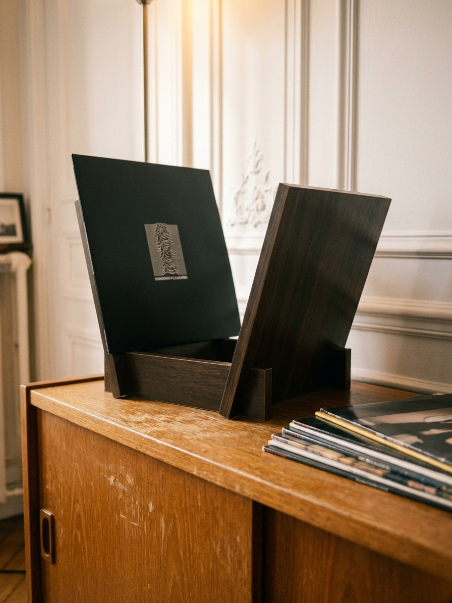 Pupitre range-vinyles en bois – Jusqu'à 50 albums 33T & 45T-thumbmail-3