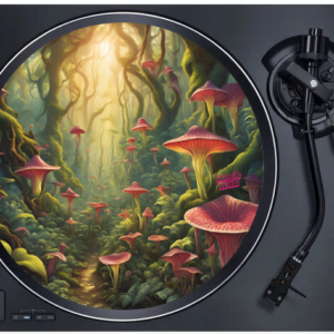 Feutrine de Protection Vinyle Forest Pink Mushroom - Tapis Antistatique Design Champignon pour Platine