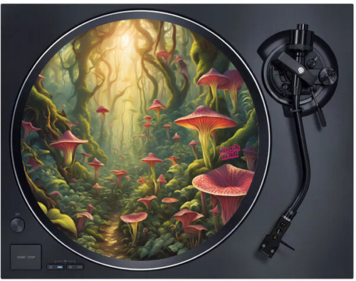 Feutrine de Protection Vinyle Forest Pink Mushroom - Tapis Antistatique Design Champignon pour Platine